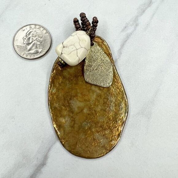 Chico's Gold Tone Beaded Pendant - Picture 2 of 9